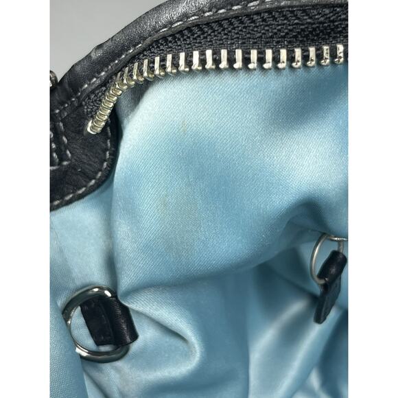 Coach Leah Signature C Turnlock Satchel Tote Handbag Black Jacquard Y2K - Picture 8 of 15